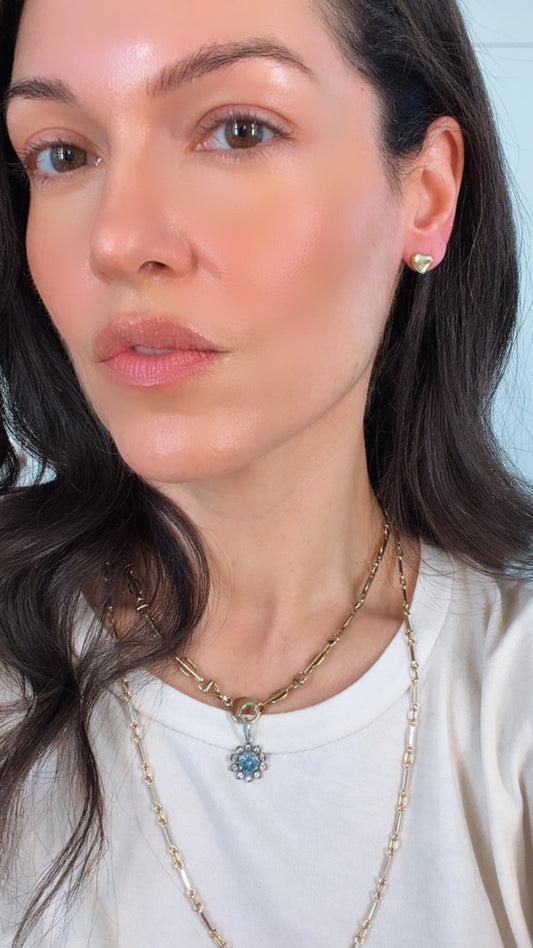 Vintage yellow 18K Tiffany and Co full heart stud earrings by Elsa Peretti 1980