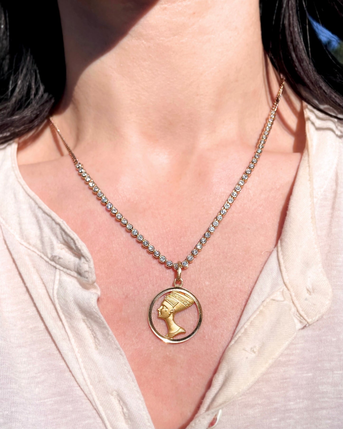 Original 3GOG yellow 14K gold approx 1.5 ctw diamond bubble watch chain necklace, 21.5 inch long with shortening option
