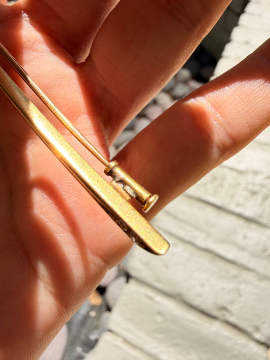 Vintage French 18K ruby and old cut Diamond cattail brooch