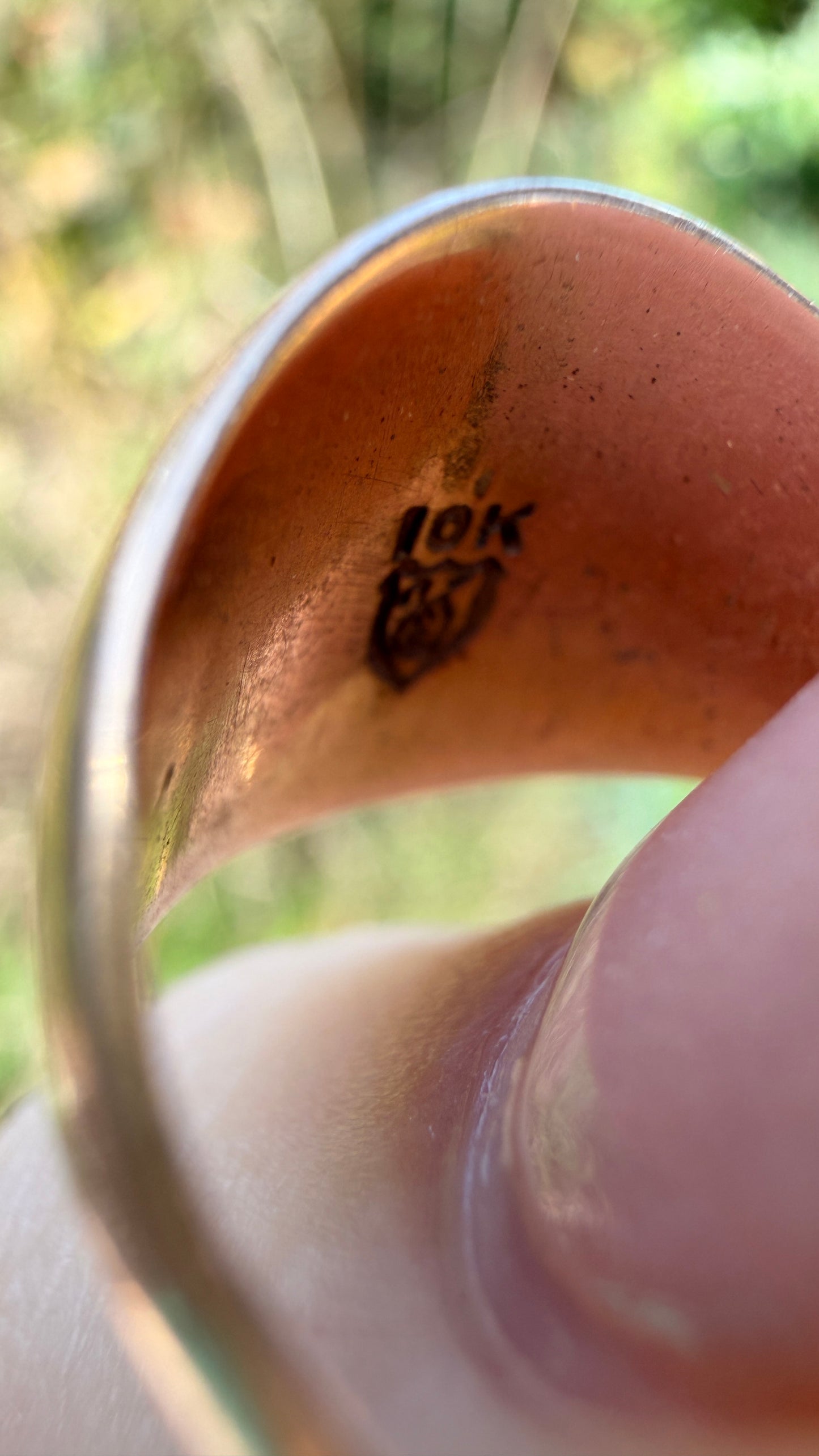 Antique 10K rose gold signet ring, size 6.75