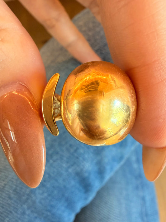Vintage 14K open dome ring, size 6.25-6.5