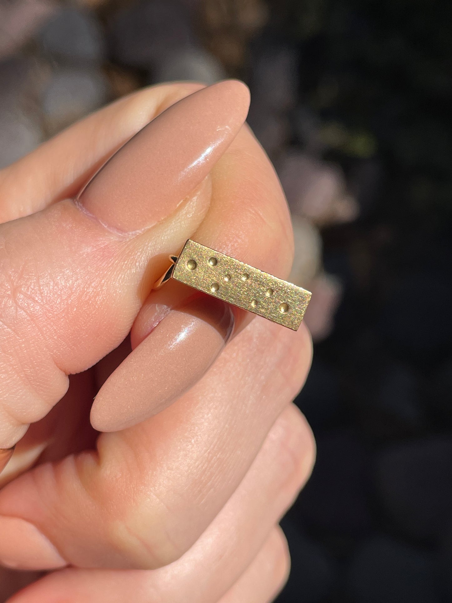 Vintage yellow 18K half moon cheese wedge charm