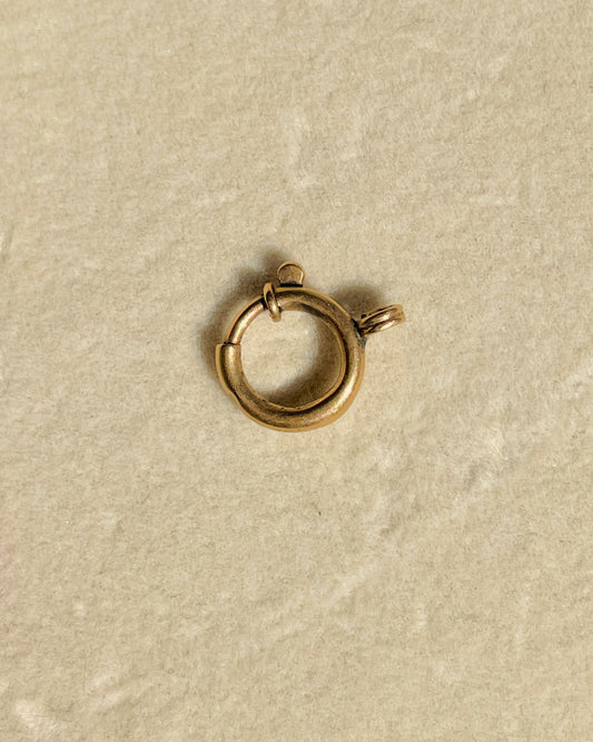 Antique rose 14K bolt clasp charm holder, .5 inch