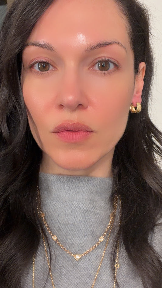 Vintage yellow 14K quilted pattern hinge hoop earrings