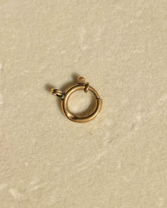 Antique rose 14K bolt clasp charm holder, .5 inch