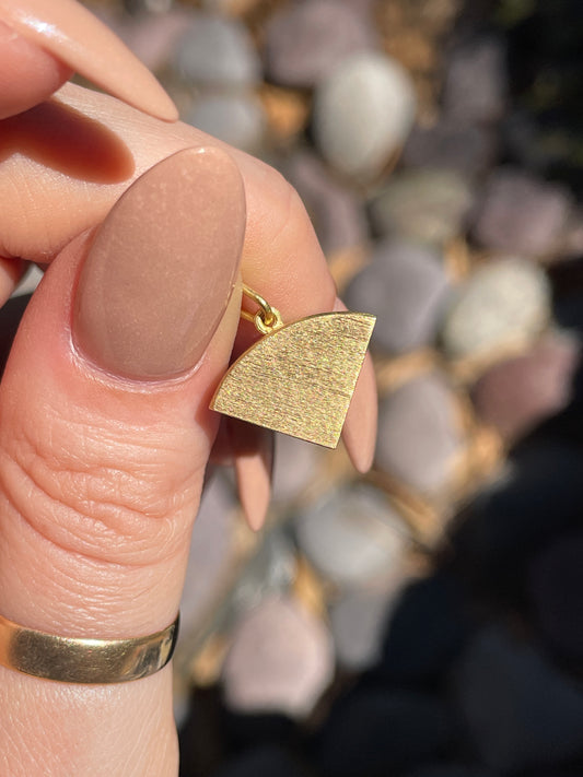 Vintage yellow 18K triangular cheese wedge charm