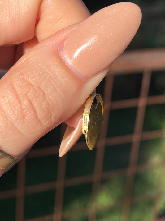 Antique yellow 9K I Love You spinner charm