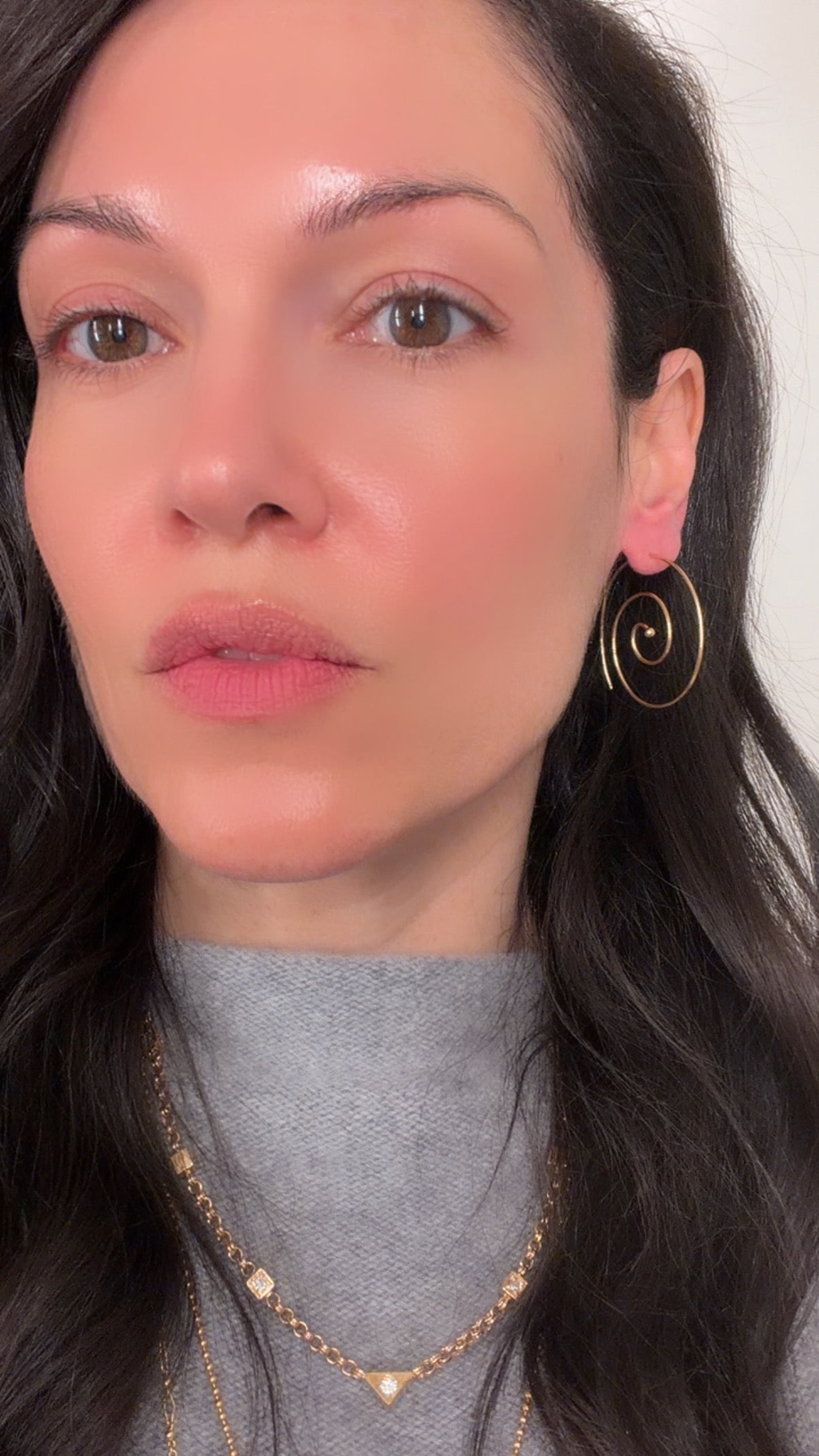 Vintage yellow 14K swirl earrings