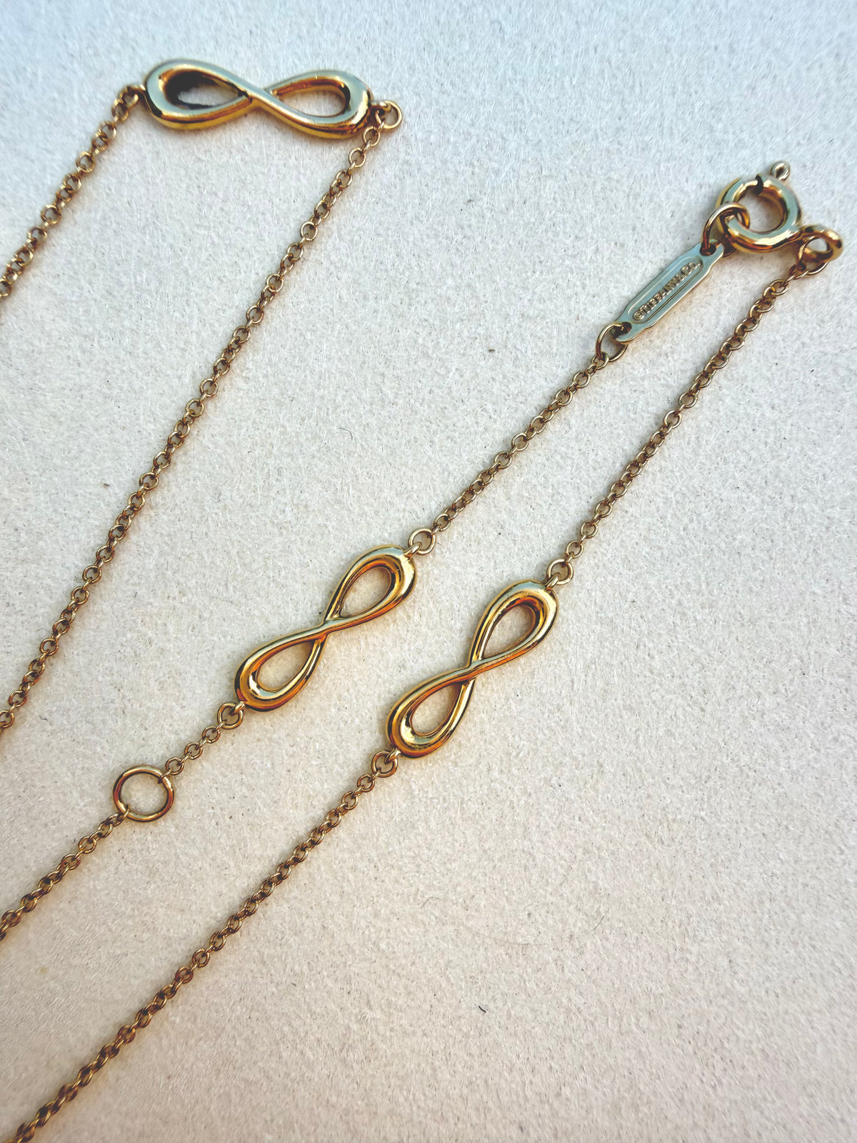 Vintage yellow 18K Tiffany and Co infinity link cable chain, 18 inch with 16 inch option