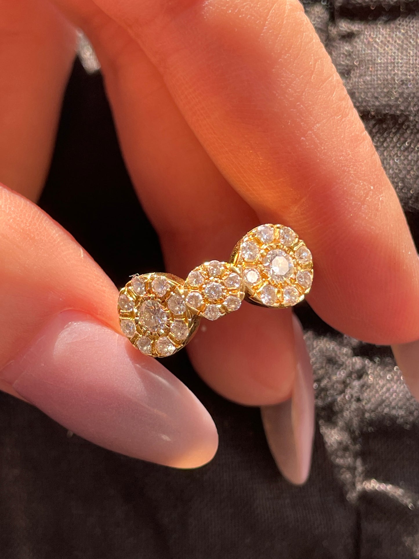 Vintage yellow 18K and 14K approx .72 ctw diamond circles ring, size 6.5