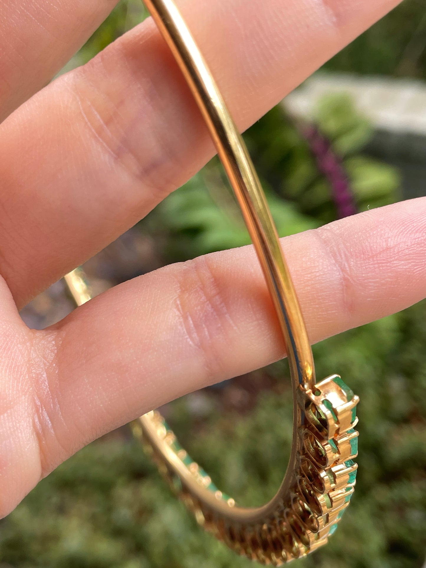 Vintage yellow 18K gold 29.3 ctw emerald statement collar