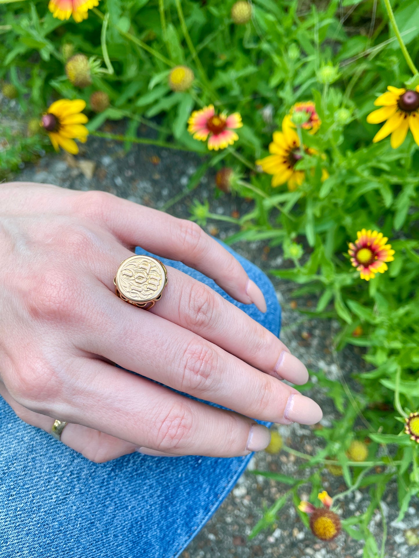 Vintage yellow 18K Toi et Moi ring, size 5.75