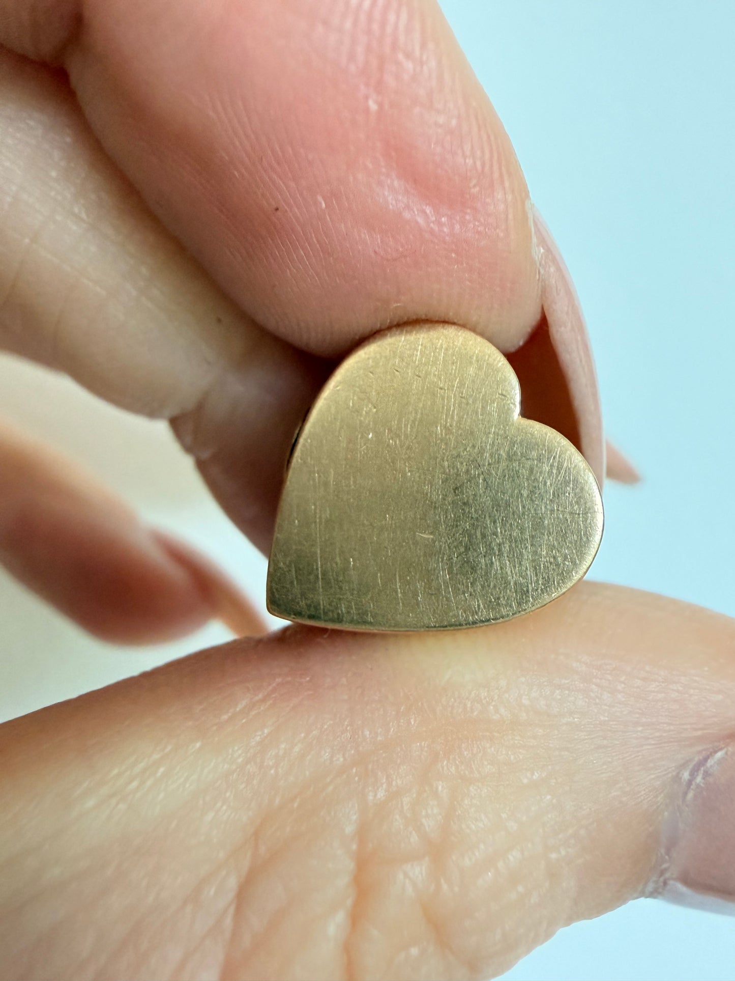 Antique 14k slider heart with turquoise