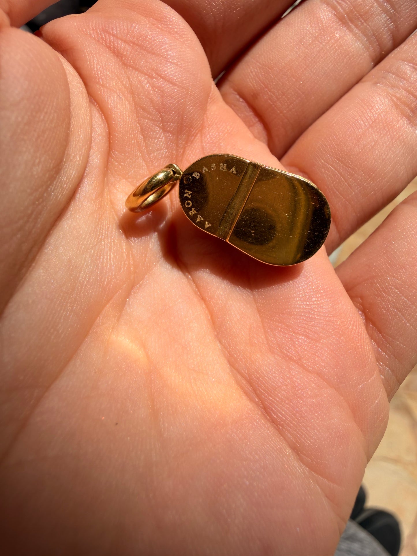 Aaron Basha Yellow 18K gold and enamel ladybug and diamond flowers shoe charm