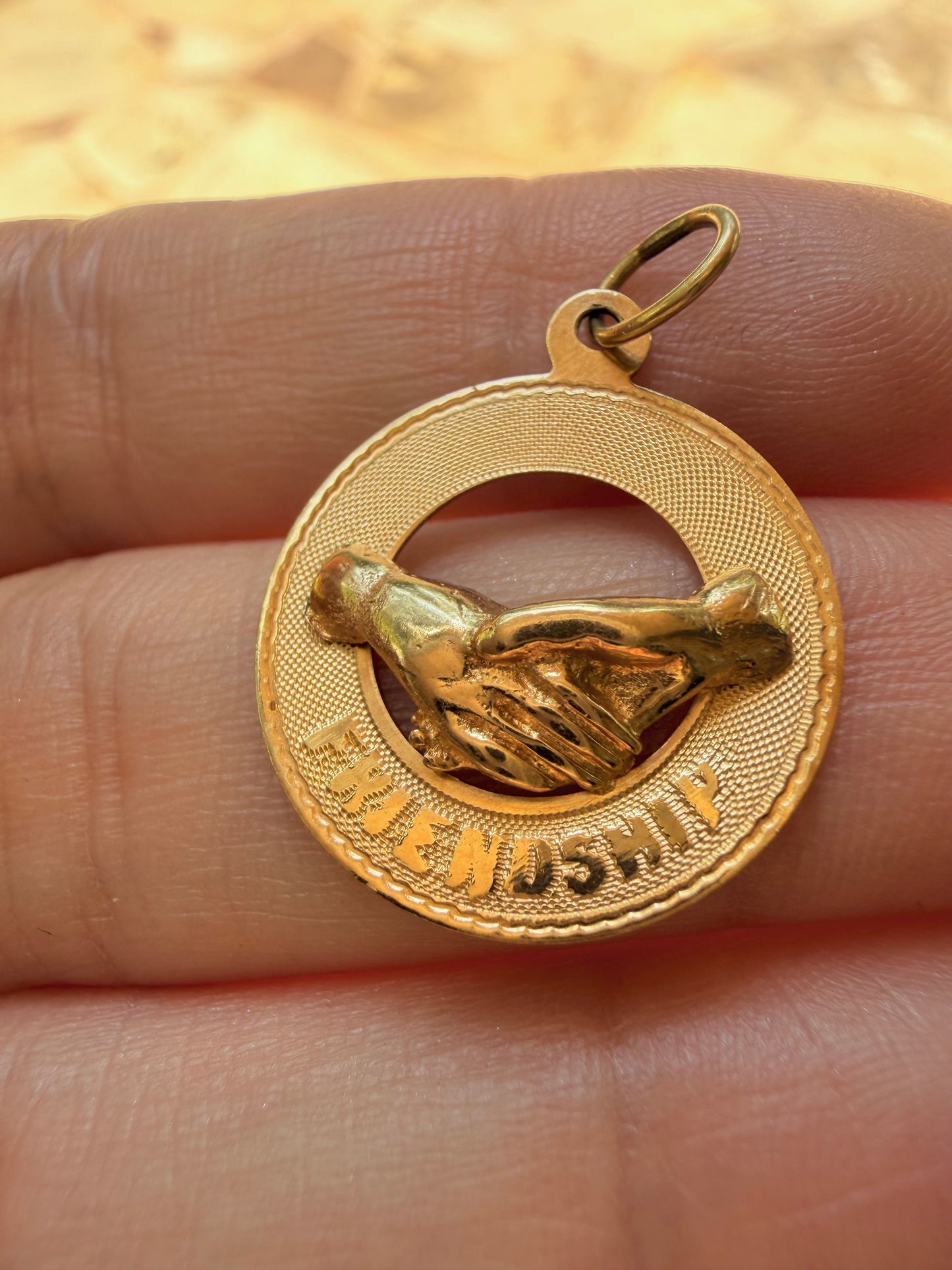 Vintage yellow 14K midcentury Friendship pendant