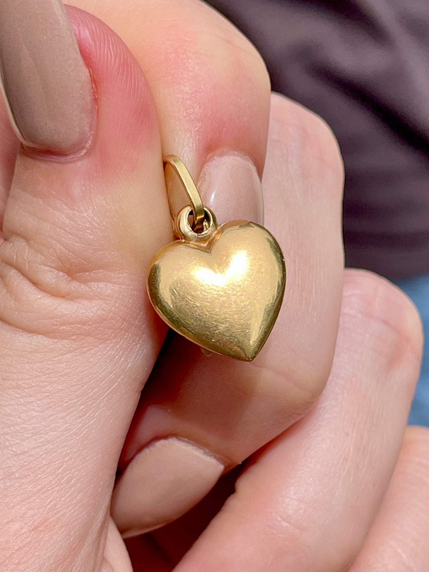 Vintage yellow 18K heart charm