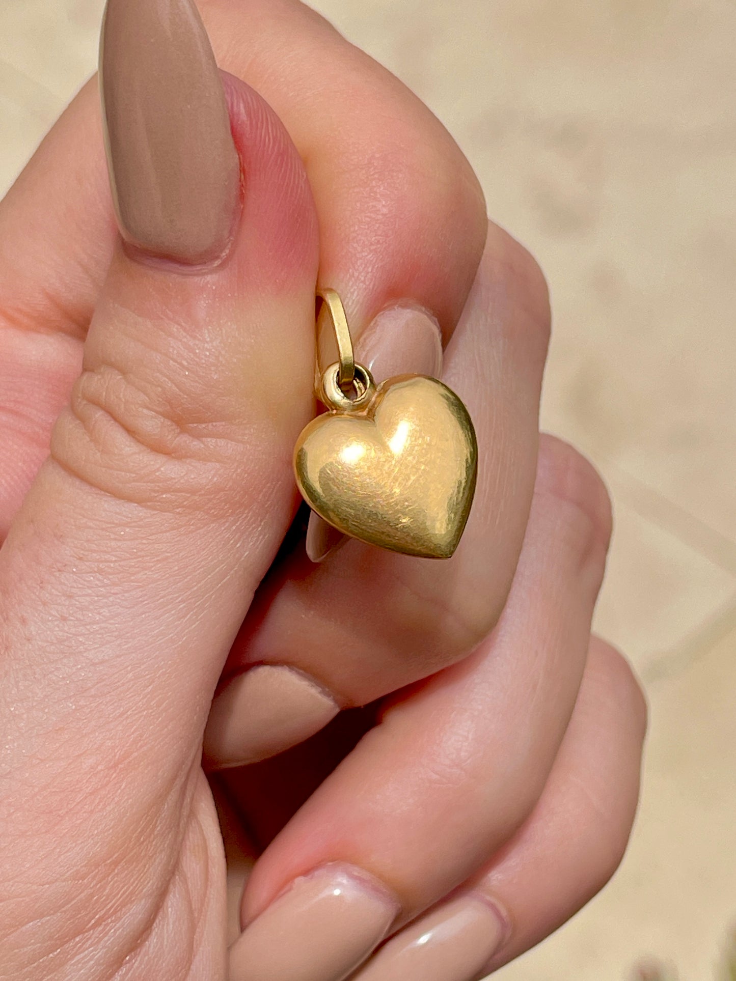 Vintage yellow 18K heart charm