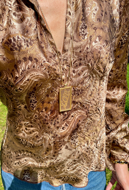 Ultimate Vintage yellow 18K gold LOVE grid pendant