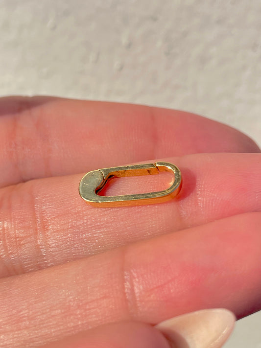 Estate yellow 14K oval push clasp/connector