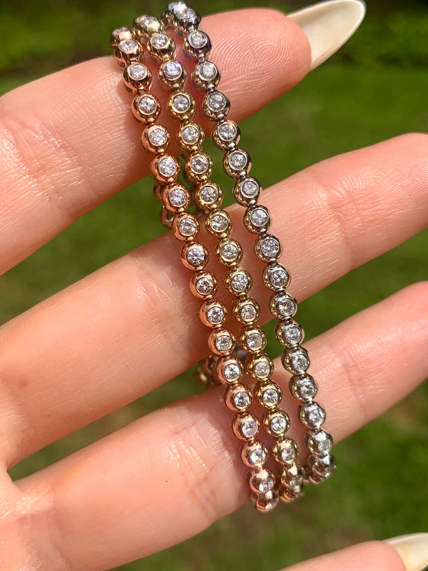 3GOG 14K Double Bubble Bracelet - Emerald, Ruby, or Sapphire - PREORDER DOWNPAYMENT