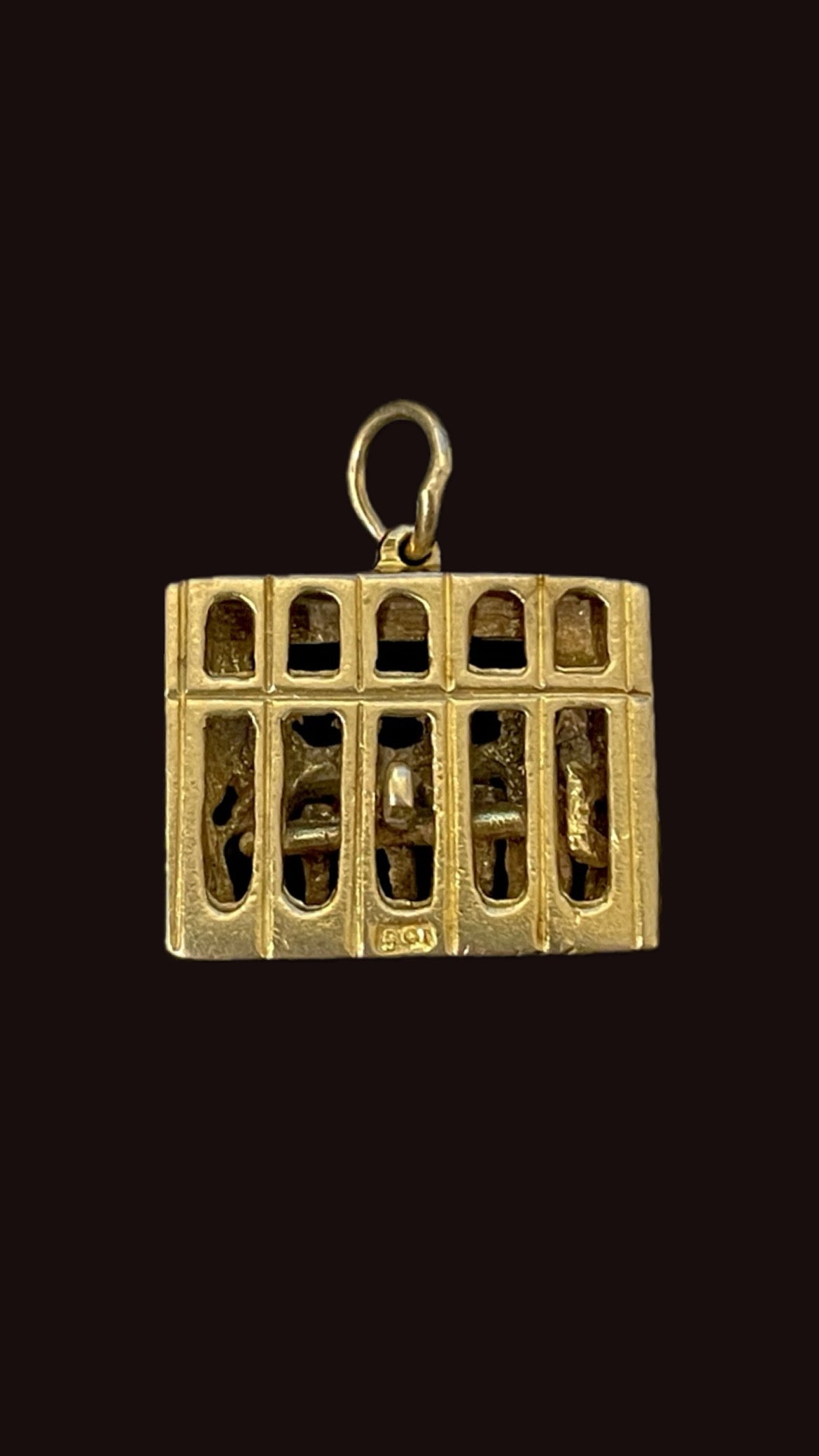 Vintage yellow 9K British articulated dancers on stage charm