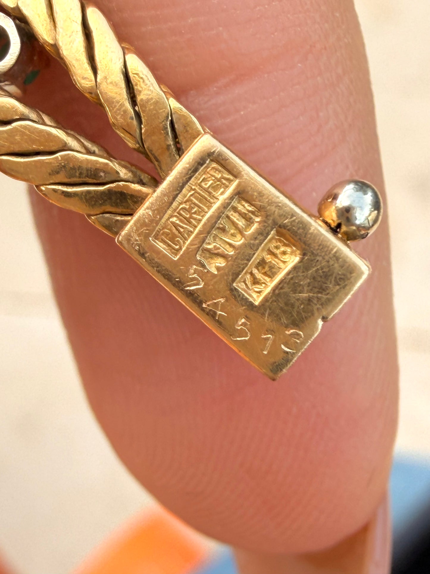 Vintage 18K turquoise bracelet by Cartier circa 1950s, 7.25 inch