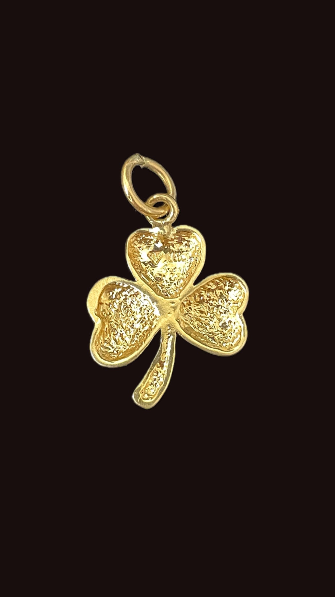 Vintage yellow 14K three leaf clover charm