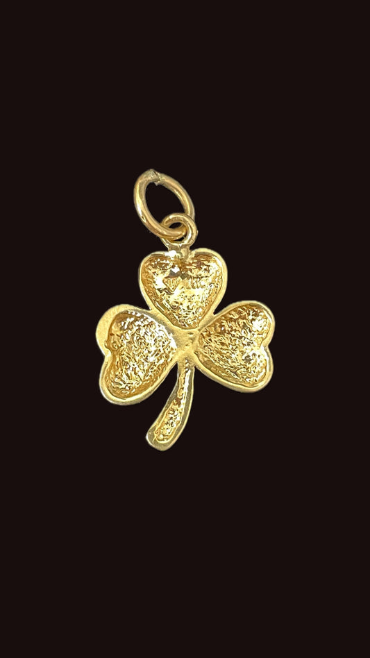 Vintage yellow 14K three leaf clover charm
