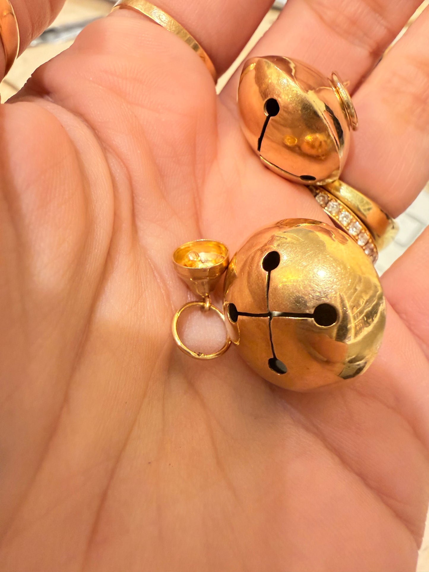 Vintage yellow 14k gold bell charms