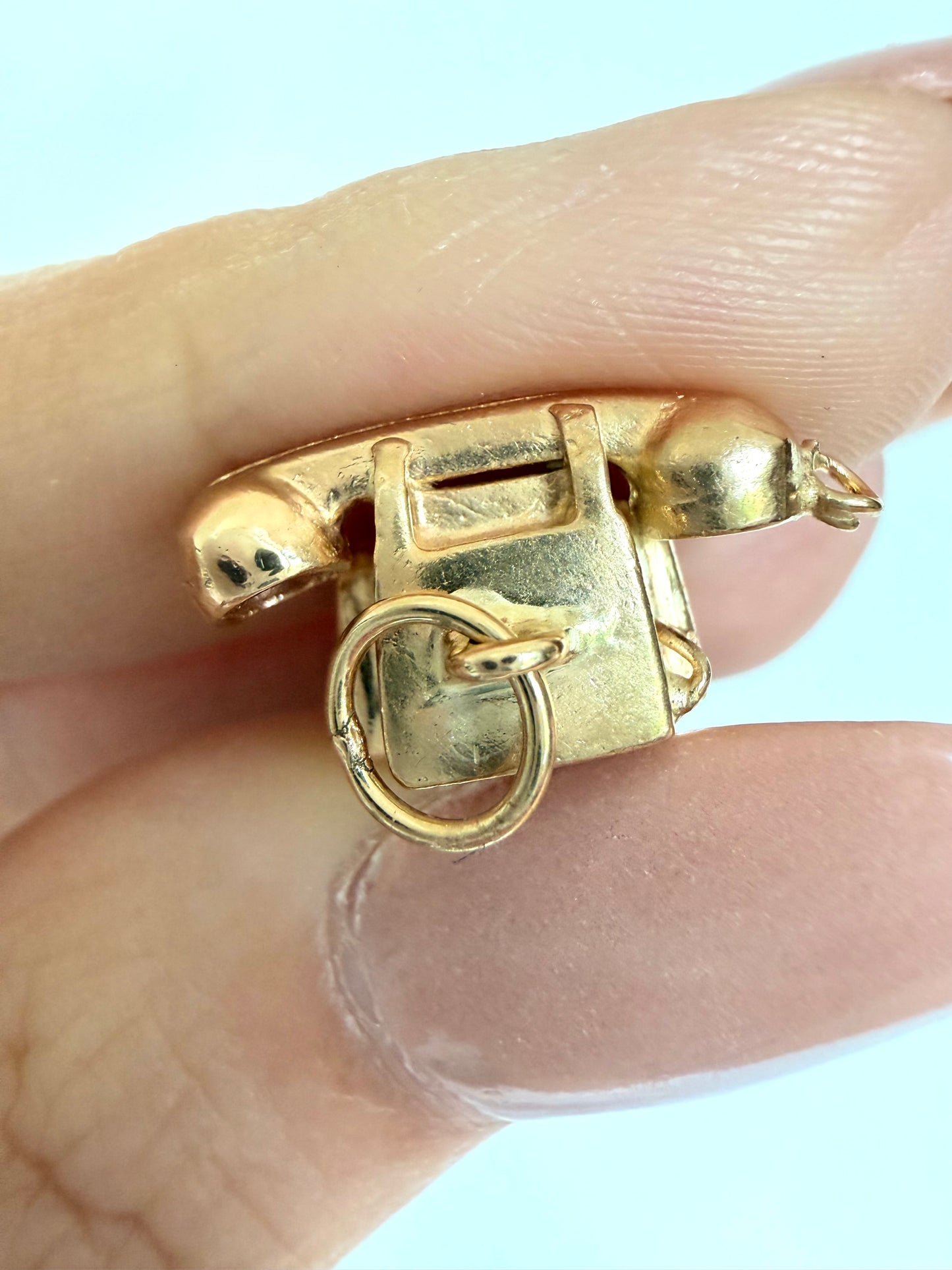 Vintage yellow 14k gold phone charm