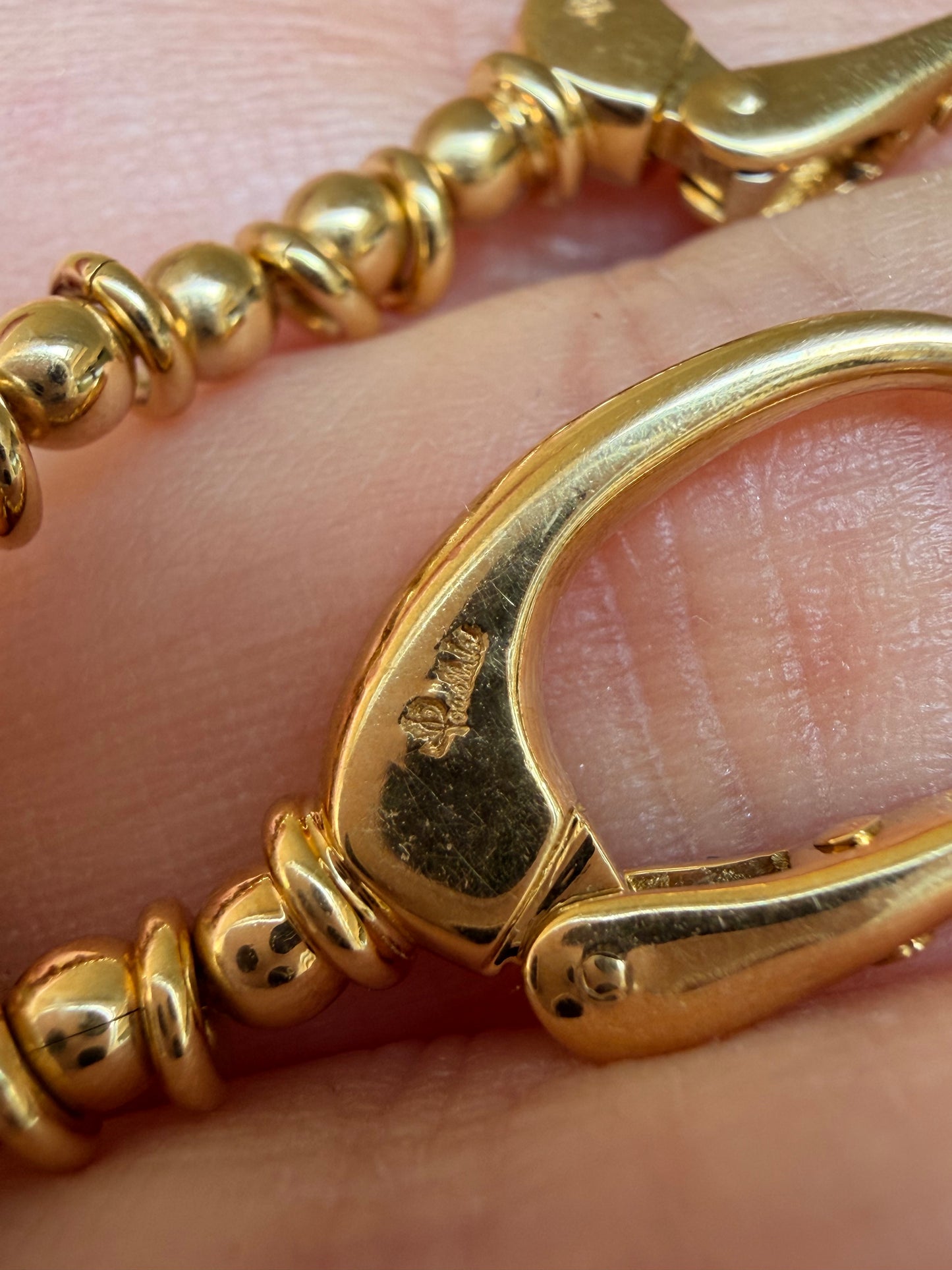 Vintage yellow 18K Pomellato ball chain earrings