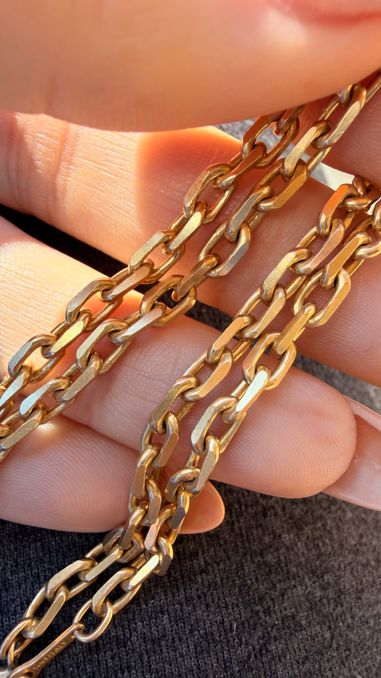 Vintage yellow 14K biker chain, 17 inch