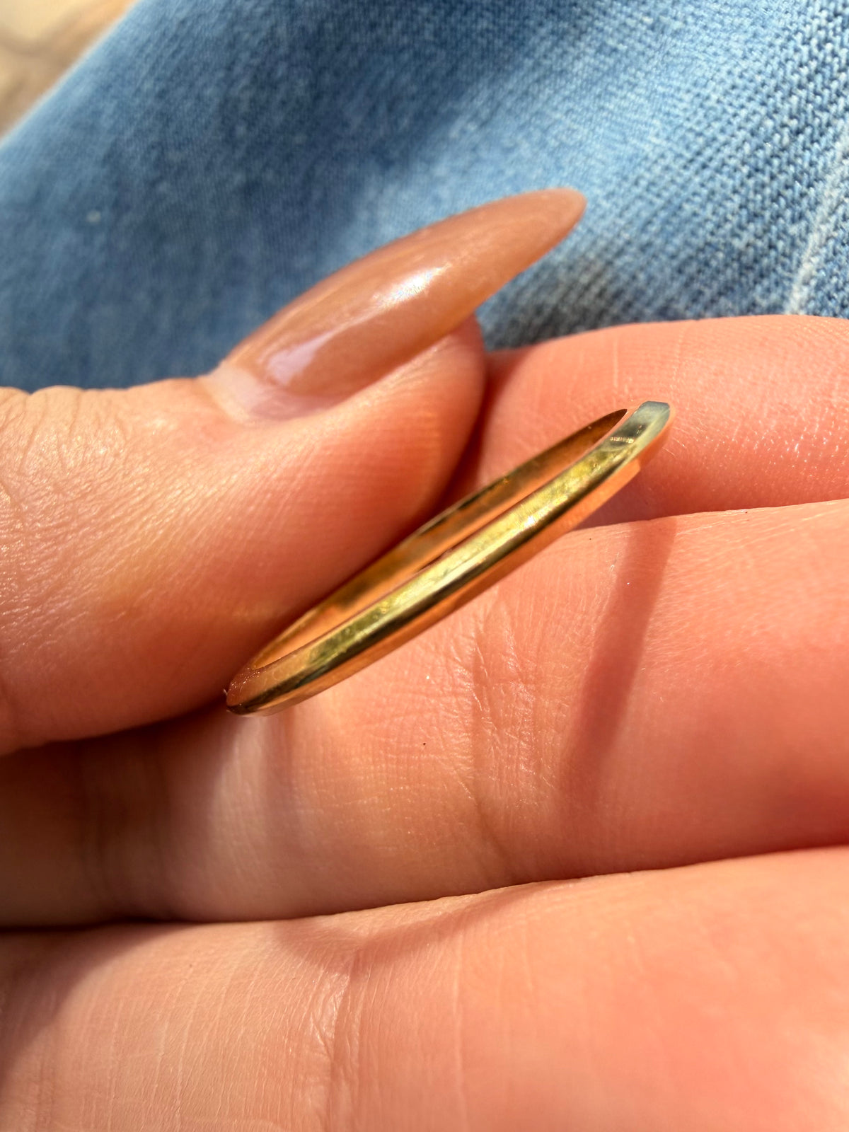 Vintage yellow 18K knife edge band, size 6.75