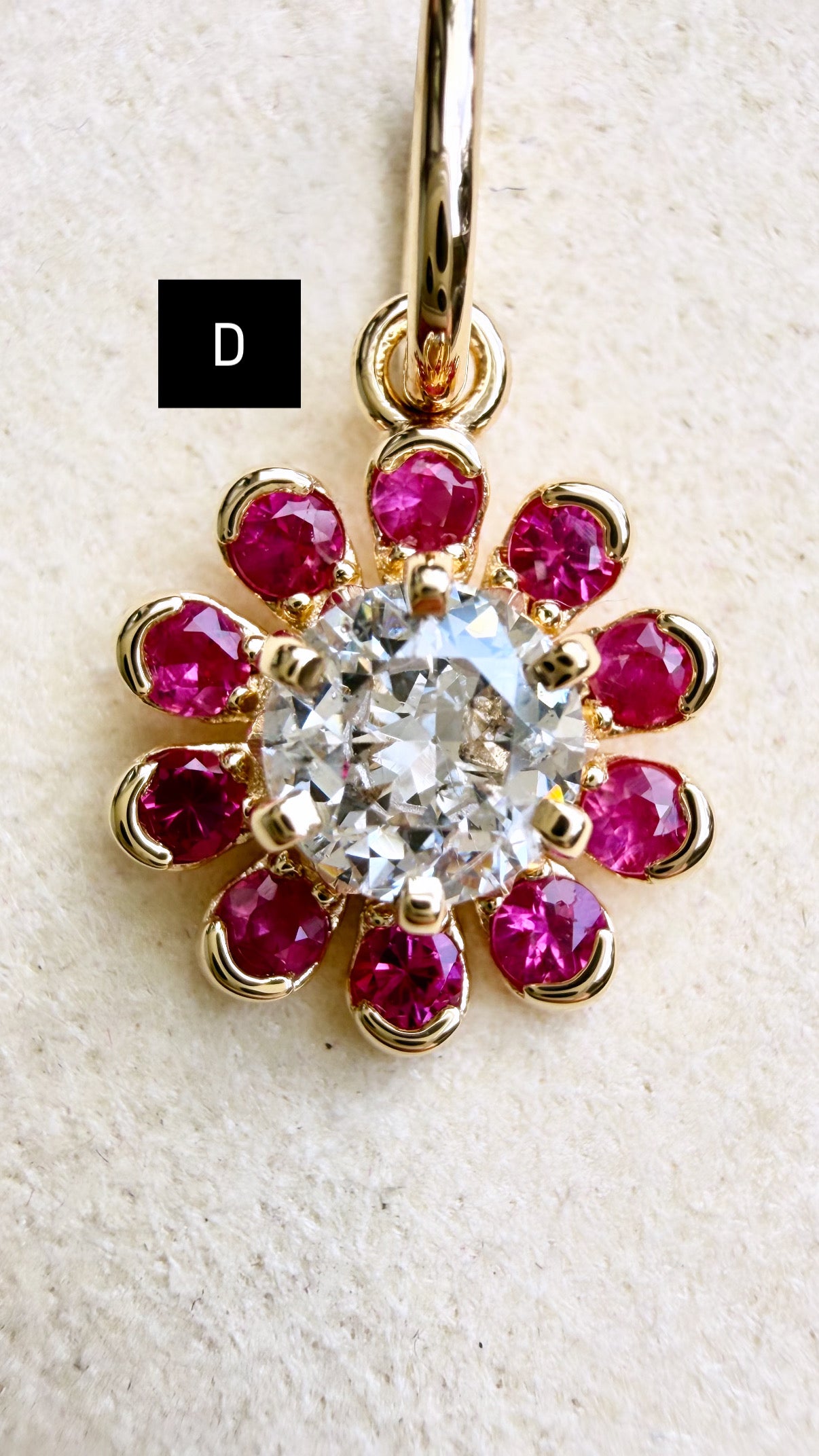 3GOG Natural Antique Diamond Garden Party Flower Pendant 18K - Release 3
