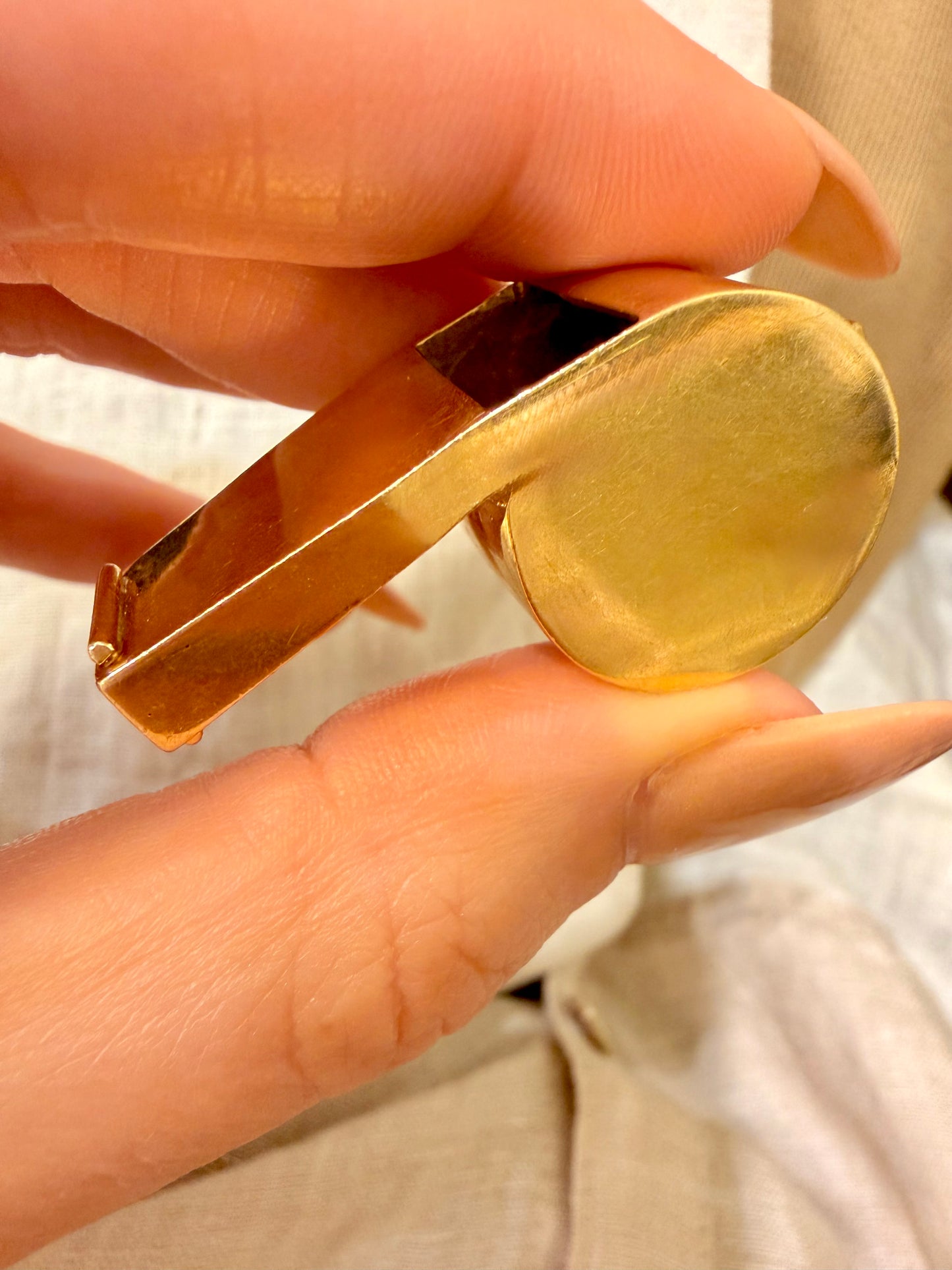 Vintage XL Tiffany and Co yellow 14K gold whistle pendant