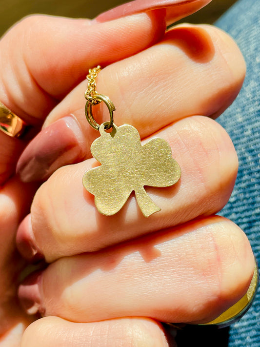 Vintage yellow 14K gold clover charm