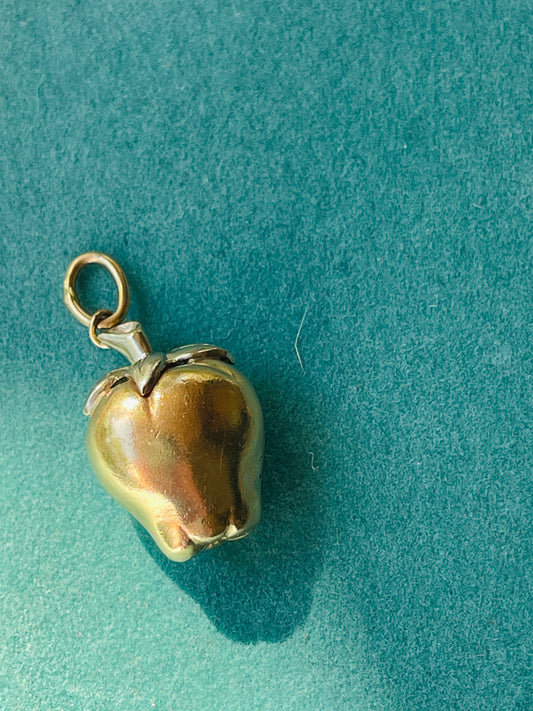 Vintage yellow 14K gold heavy fruit pendant