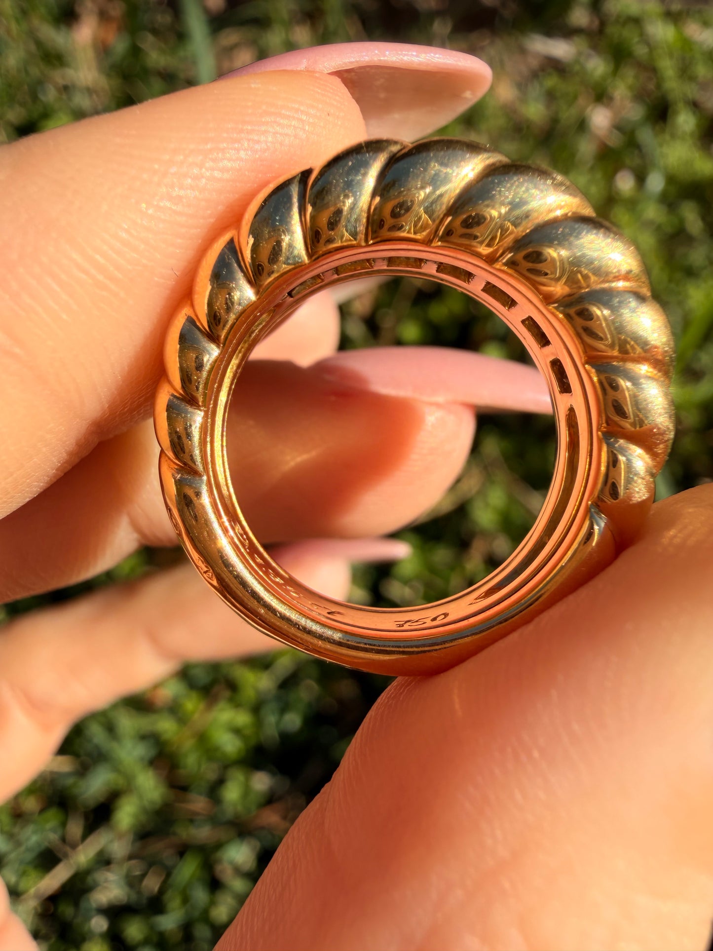 Vintage French 1.75 ctw Princess cut diamond convertible croissant ring, sz 6.25