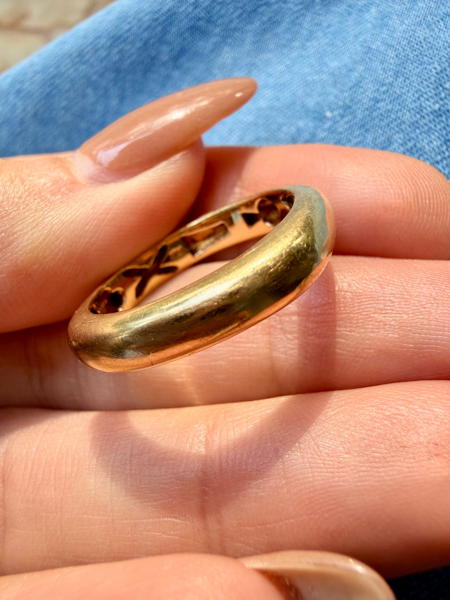 Vintage yellow 14K square rounded band, size 9-9.25