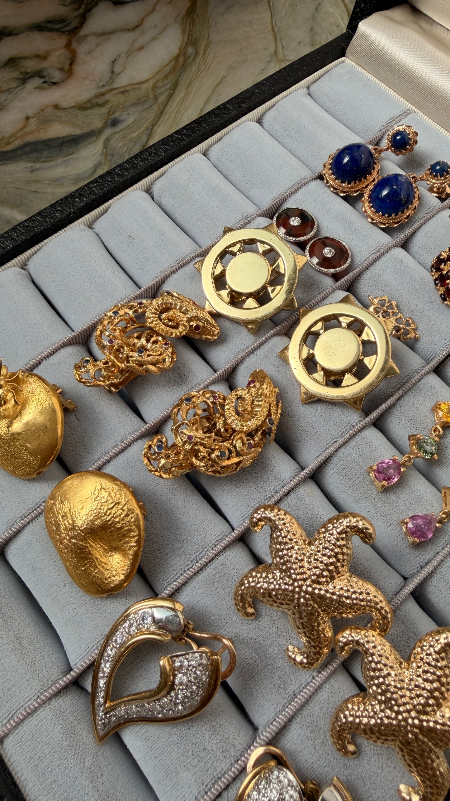 Vintage circa 1973 yellow 18K Aldo Cipullo for Cartier clip earrings