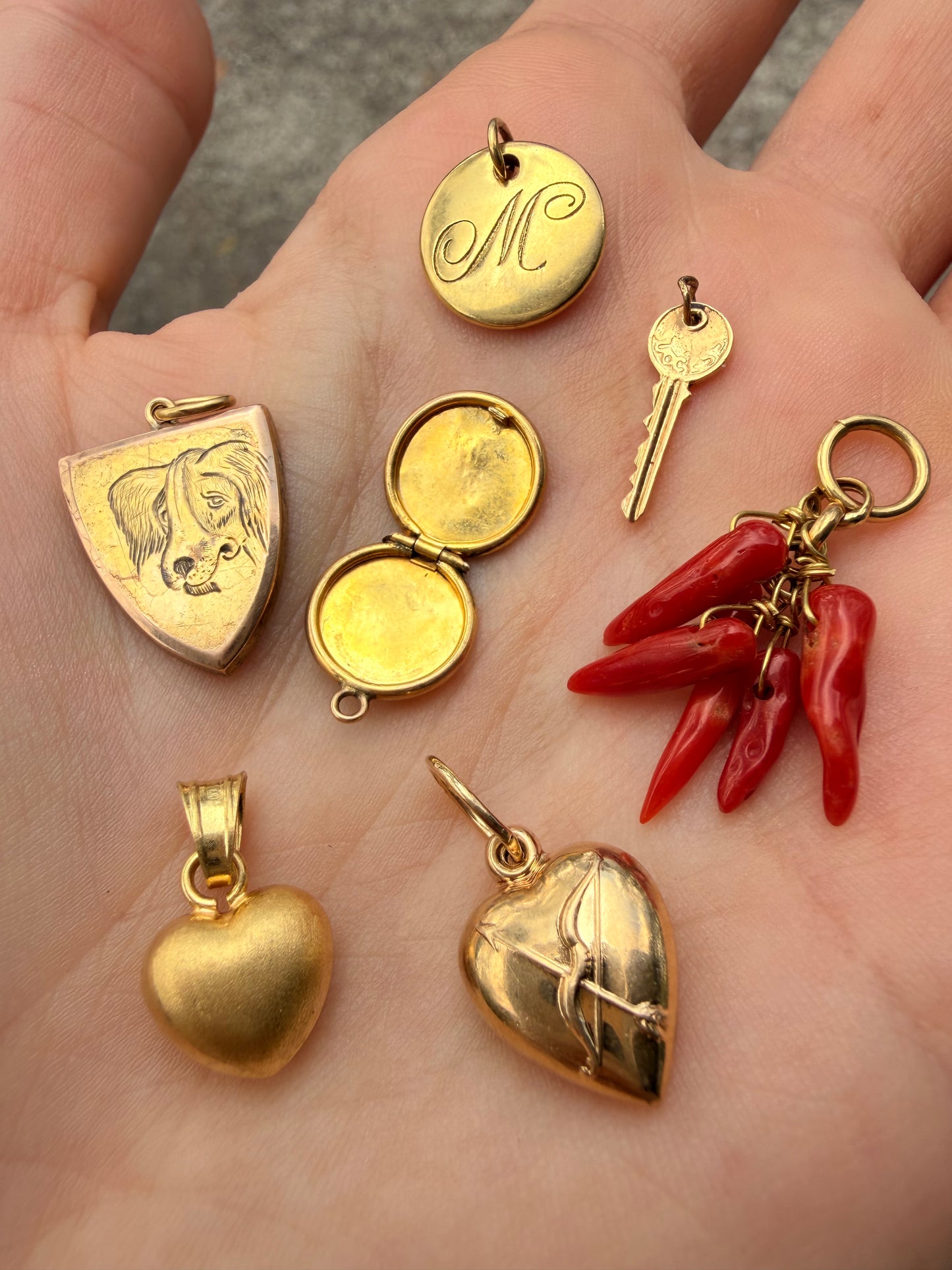 Vintage yellow 14k gold key charm