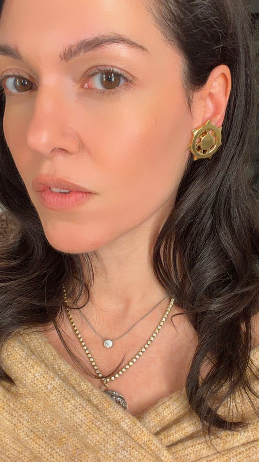 Vintage circa 1973 yellow 18K Aldo Cipullo for Cartier clip earrings