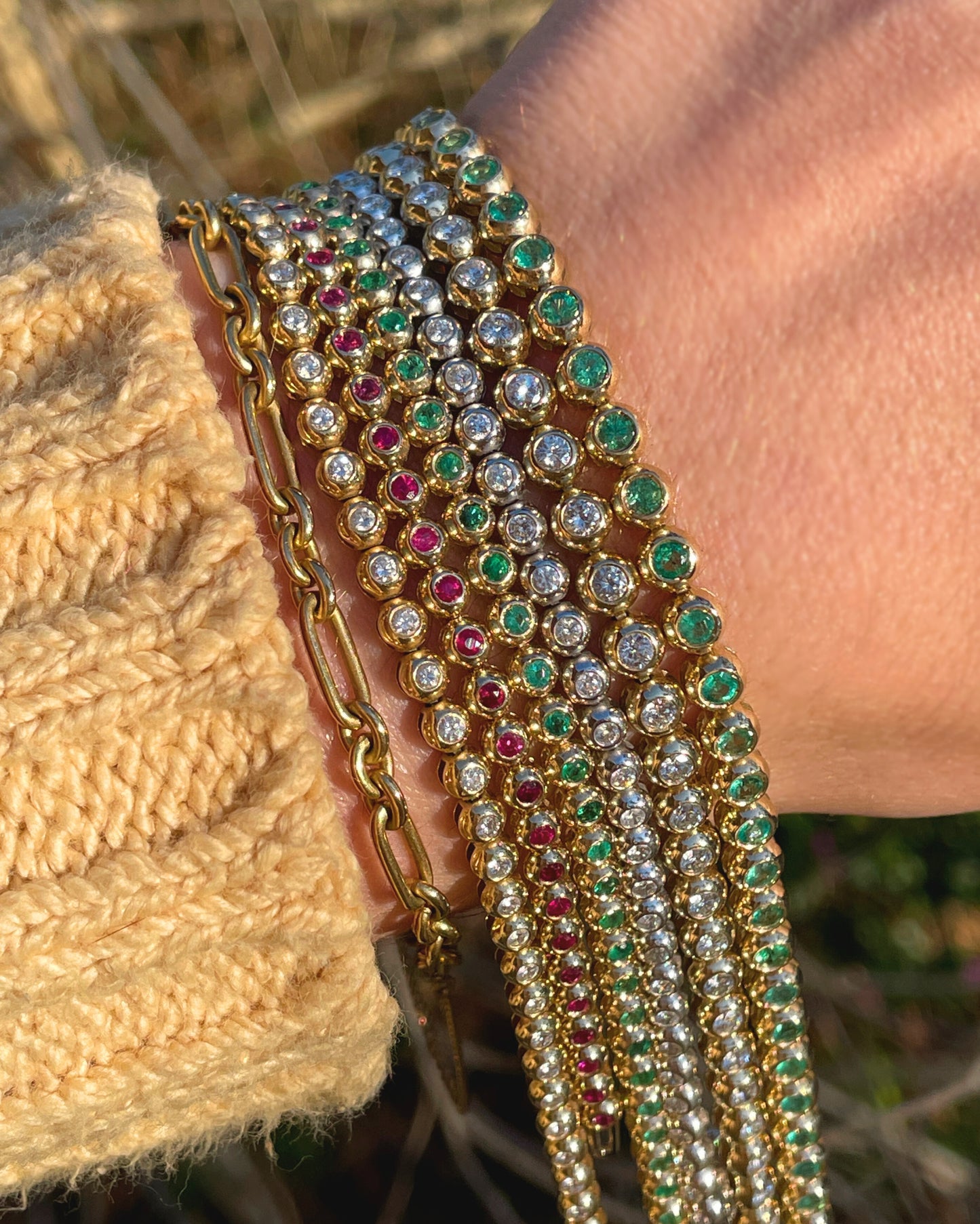 3GOG 18K Original Bubble Bracelet - Emerald, Ruby, or Sapphire - PREORDER DOWNPAYMENT