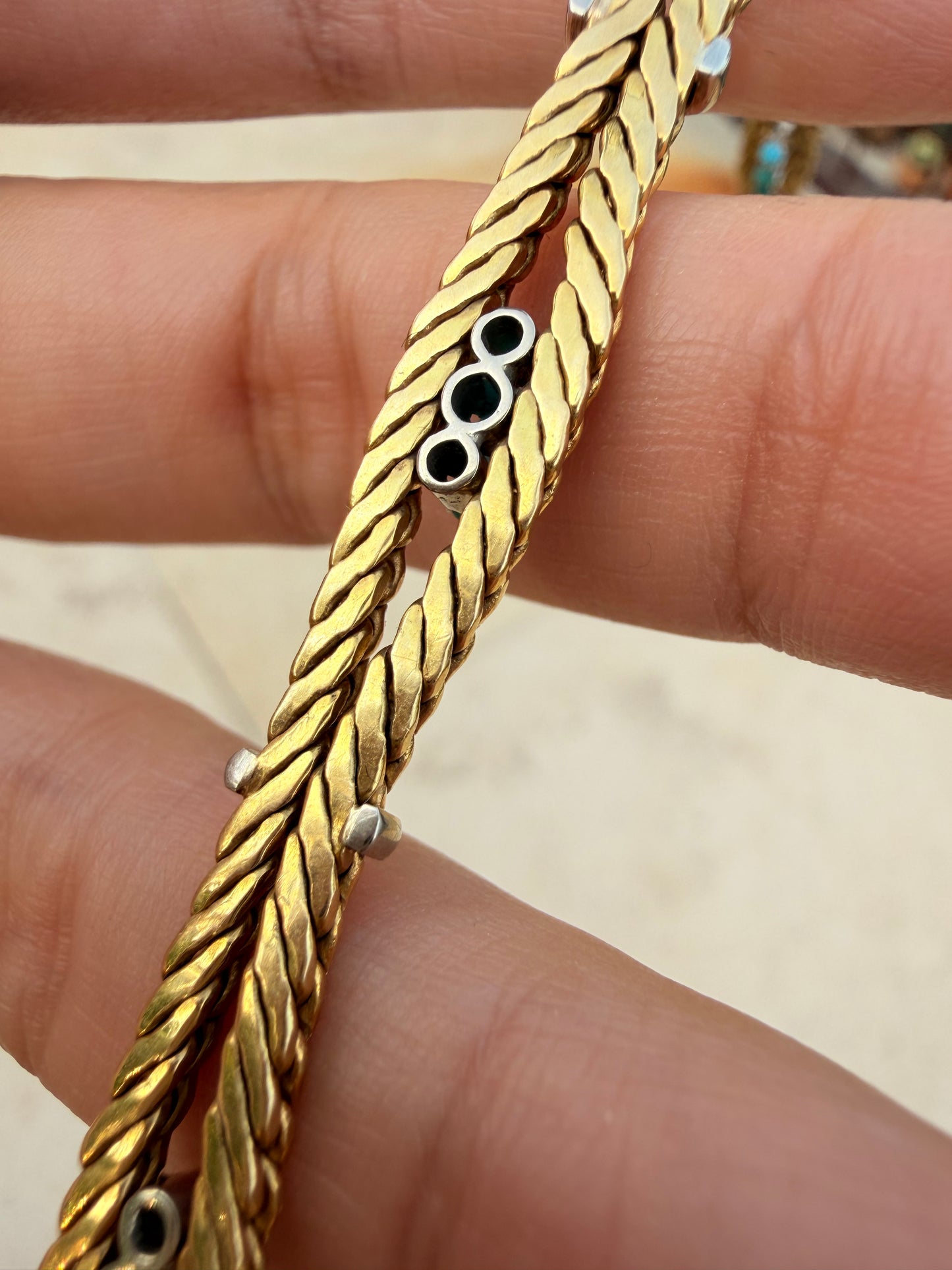 Vintage 18K turquoise bracelet by Cartier circa 1950s, 7.25 inch