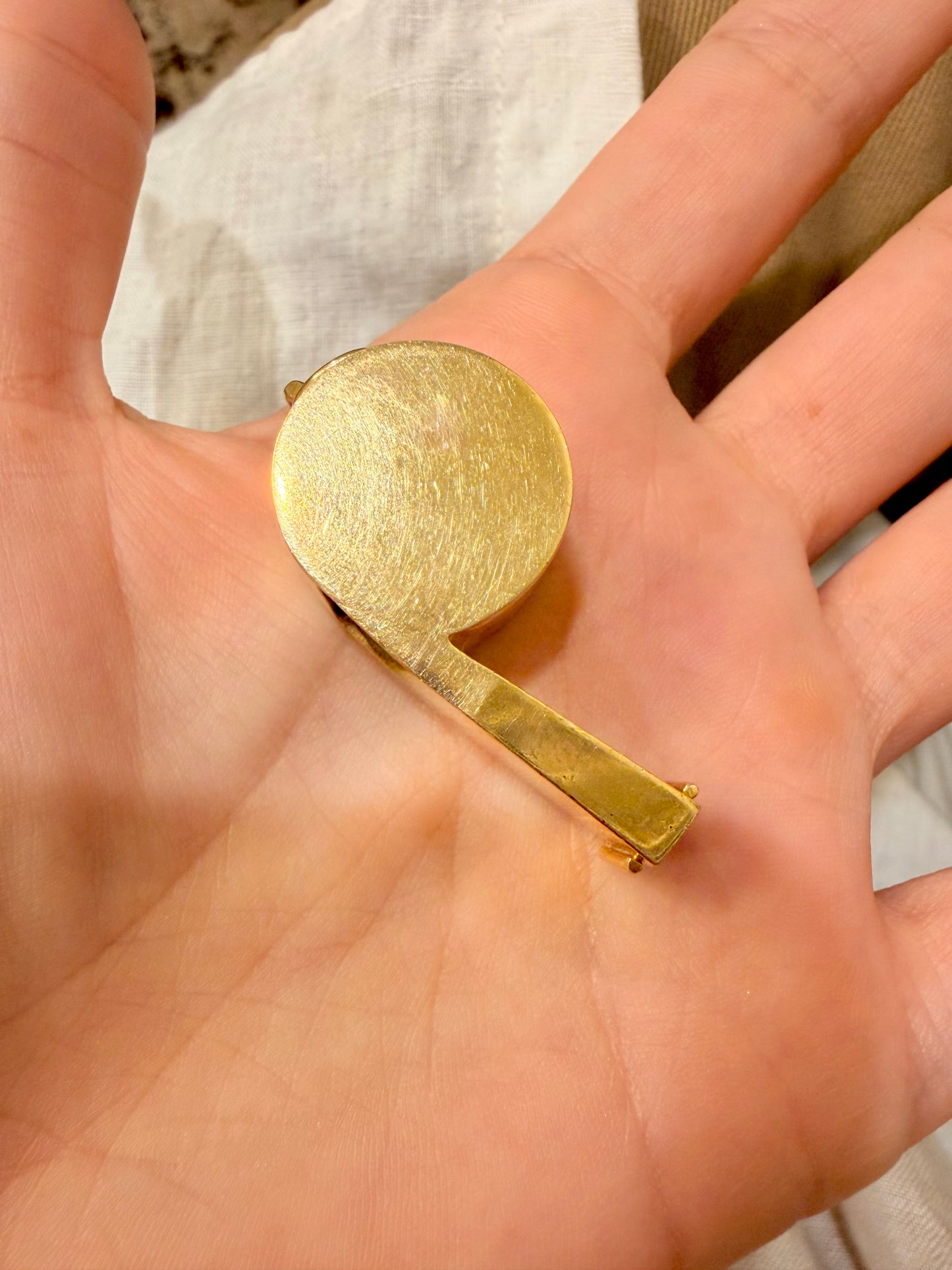 Vintage XL Tiffany and Co yellow 14K gold whistle pendant