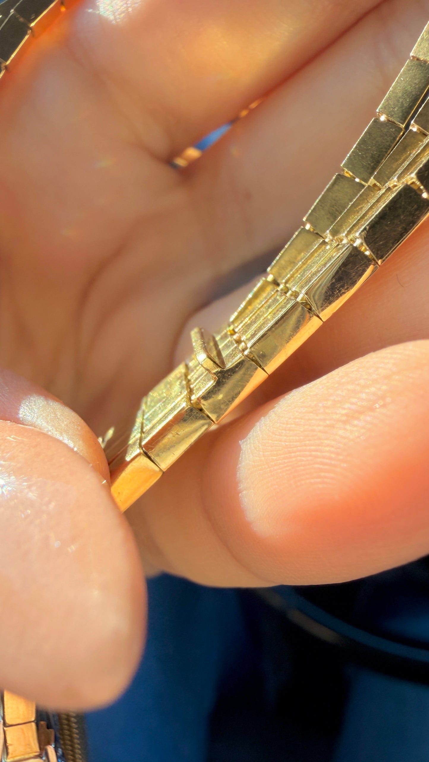 Vintage yellow and white 18K approx 1.4 ctw diamond buckle bar link tassel bracelet, fits 6.25 inch wrist or smaller