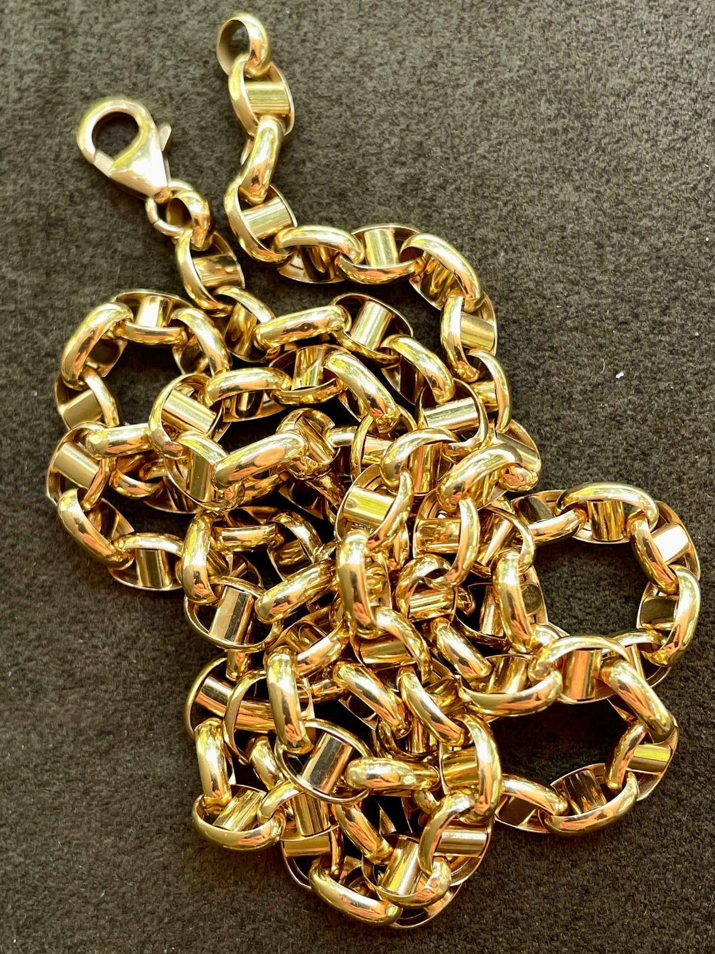 Estate yellow 18K round mariner chain, 24 inch