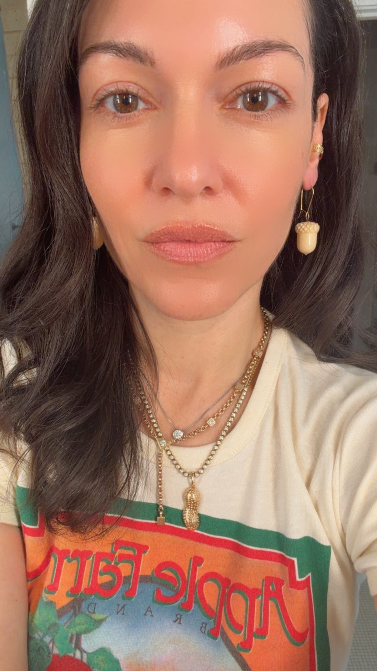 Antique Victorian carved acorns with 14K ear wires