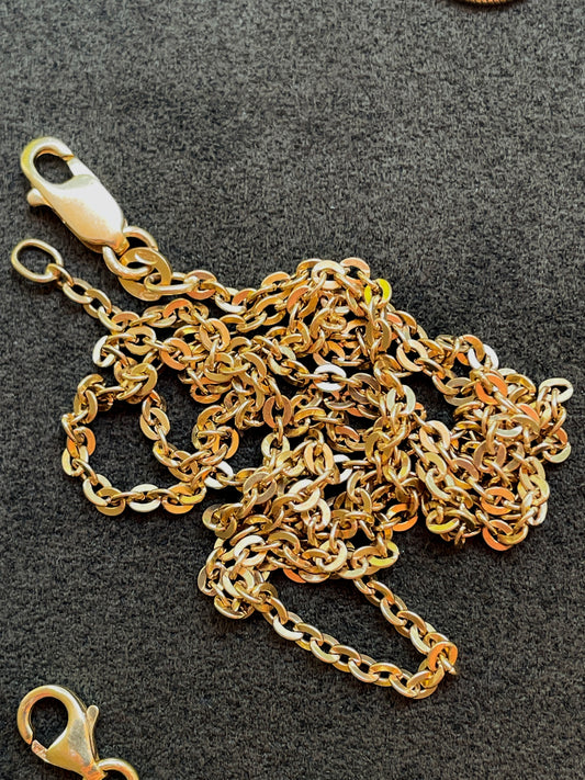 Vintage yellow 18K UnoAerre flat cable chain, 27 inch