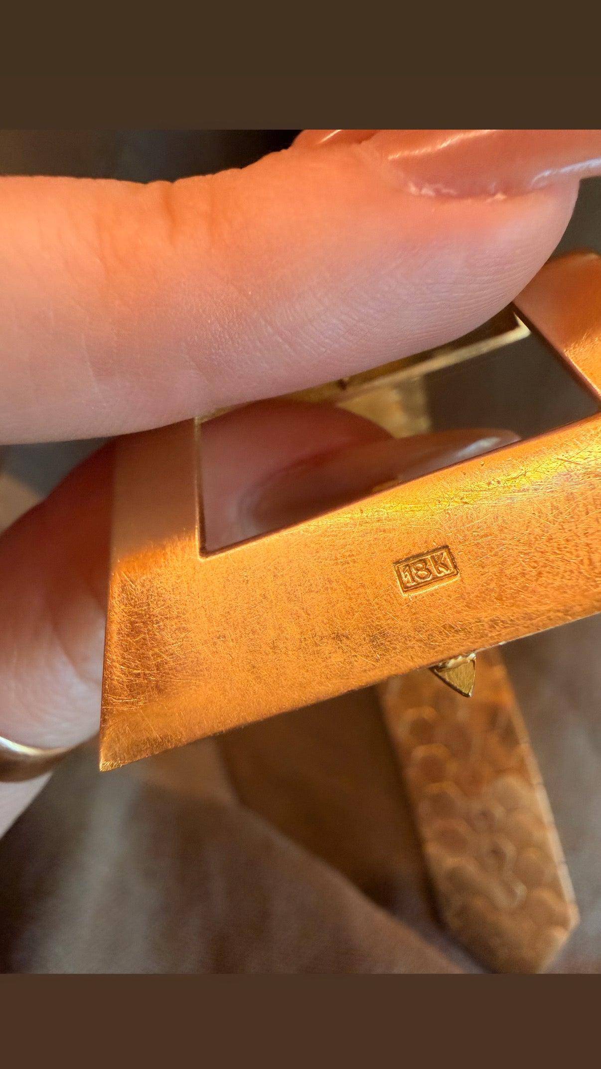 Vintage yellow 18K circa 1950s gold honeycomb adjustable belt bracelet